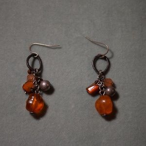 orange bead earrings